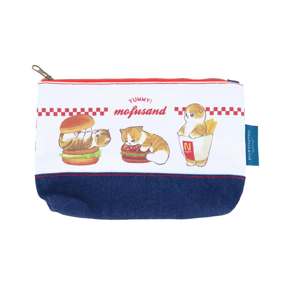 Stationery Mofusand Flat Hamburger S2333872 Sun-Star Pouch, Cat,