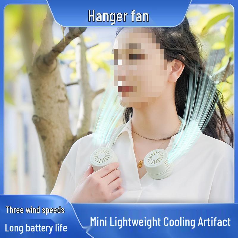 Portable USB Leafless Hanging Neck Fan - Silent, Compact, Foldable, Ideal for Outdoors