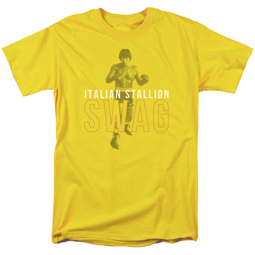 26 Rocky Stallion Swag T Shirt Mens Licensed Boxing Movie Balboa Yellow Unisex T-Shirt XXL