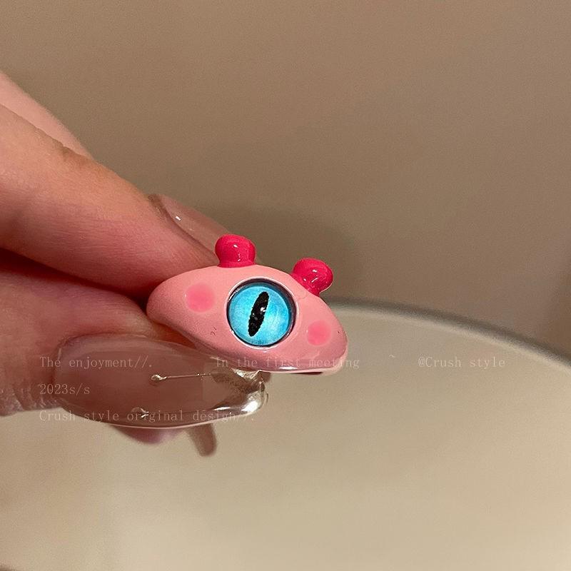 Cute Little Monster Dopamine Ring - Fun Cartoon Jewelry for Couples & Best Friends.