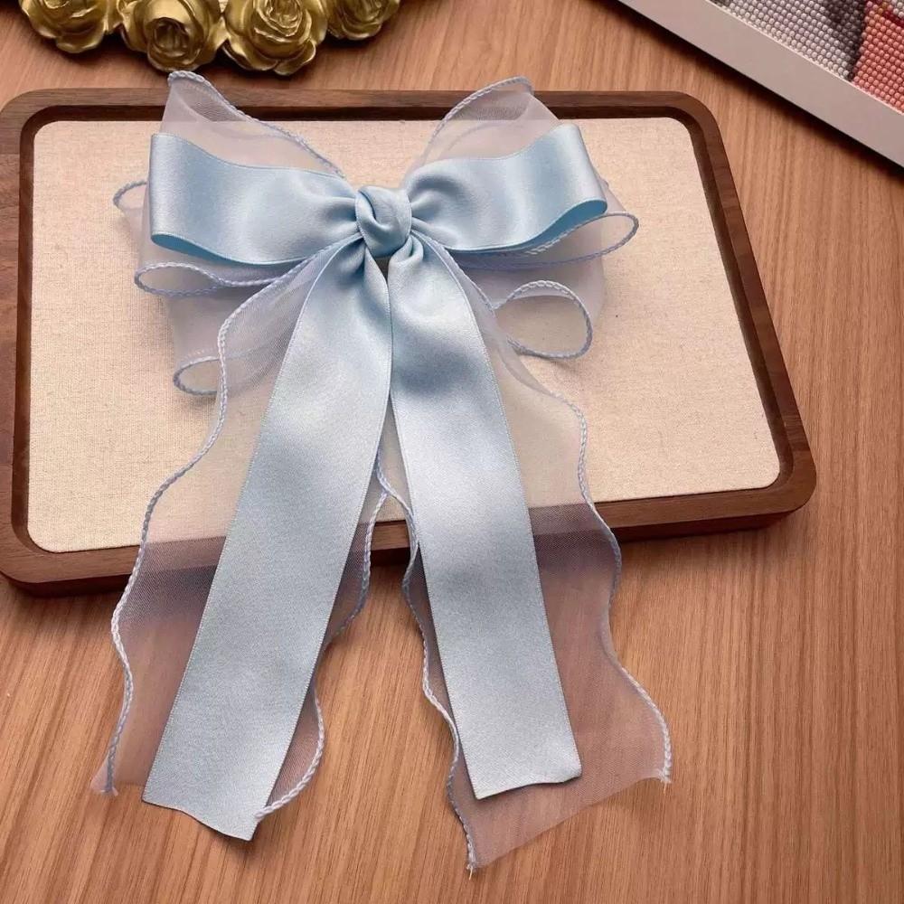 Weiche Netzschleife Haarspange Langes Band Haarspangen Neue Schleife Haarspange Damen Mode