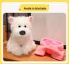 West Highland Puppy Plush Hoodie Doll - Cute Edamame Miko Gift for Girls