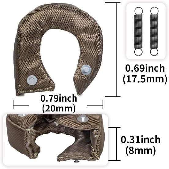 T3 Titanium Turbo Blanket Turbocharger Heat Shield With Fastener Springs