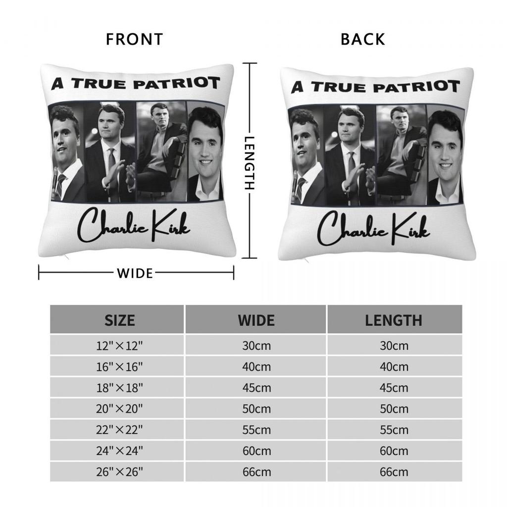 A True Patriot Charlie Kirk Pillowcase Soft Polyester Cushion Cover Decorative Throw Pillow Case Cover Home Square 40*40cm