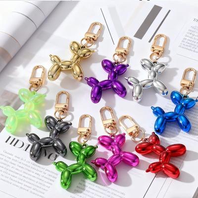 Laser-Ballon-Hund-Wind-Schlüsselanhänger, Bonbonfarben, Liebeswelpen-Accessoires, DIY-Taschenanhänger