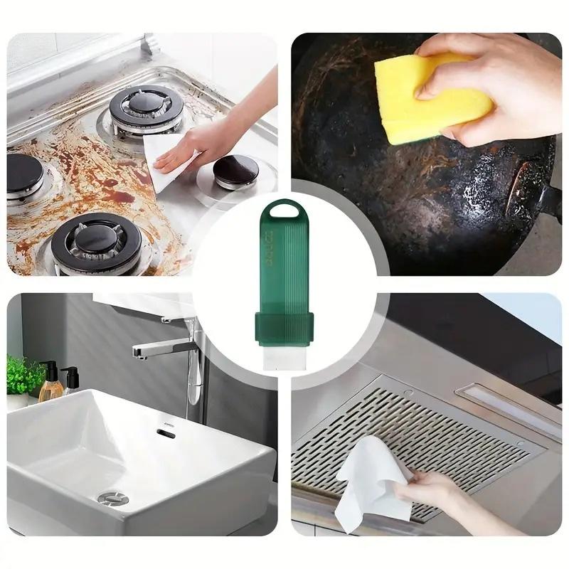 1PC Magic Cleaning Eraser Multi-Surface Scrubber for Stove Grates Pots Sink & Bathroom Tiles Hard Bristle Brush with Handle for Tough Stains