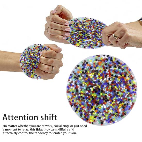 Silicone Bead Picking Fidget Toy Stress Relief Hair Nail Skin Picking Alternative Portable Decompression Pick Pad Dermatillomania Trichotillomania