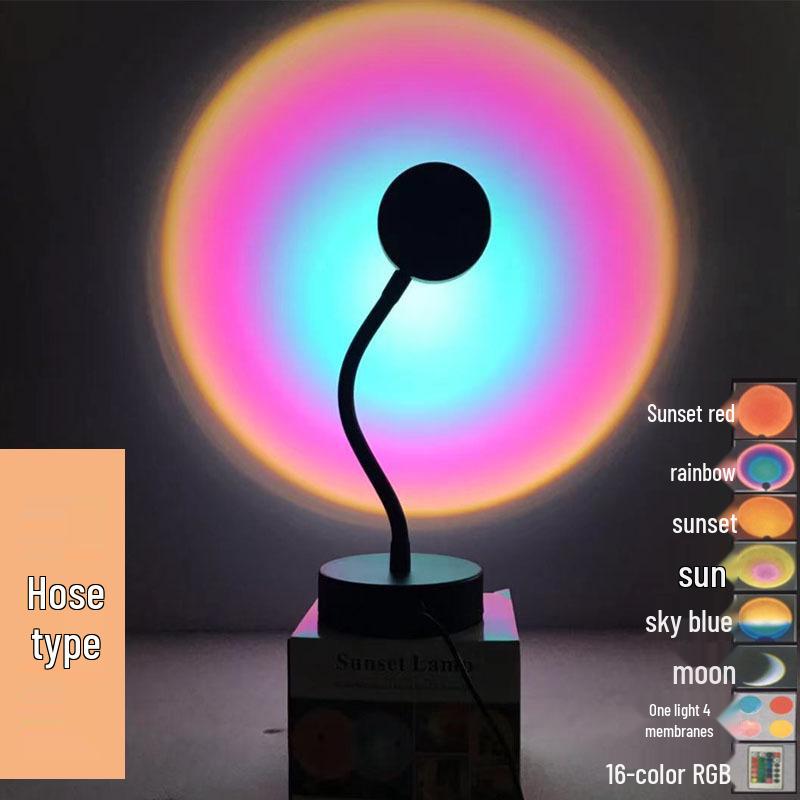 Lámpara de Proyección de Atardecer RGB - Iluminación Ambiental de Fondo para Sesiones de Fotos