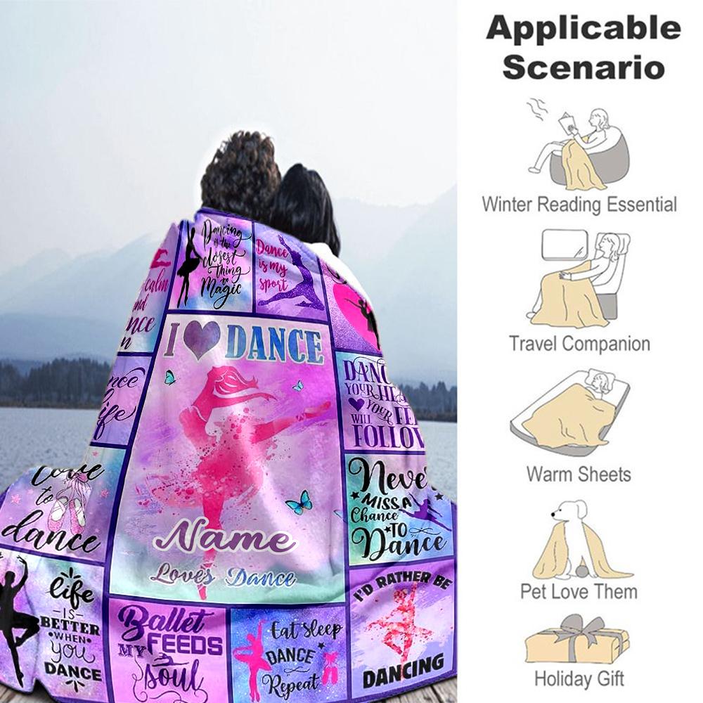 Beautiful Dancer Personalized Name Blanket Gift Personalized Blanket Warmthful Decor Throw For Office Chair Chair Nap Seaside for All Occasions