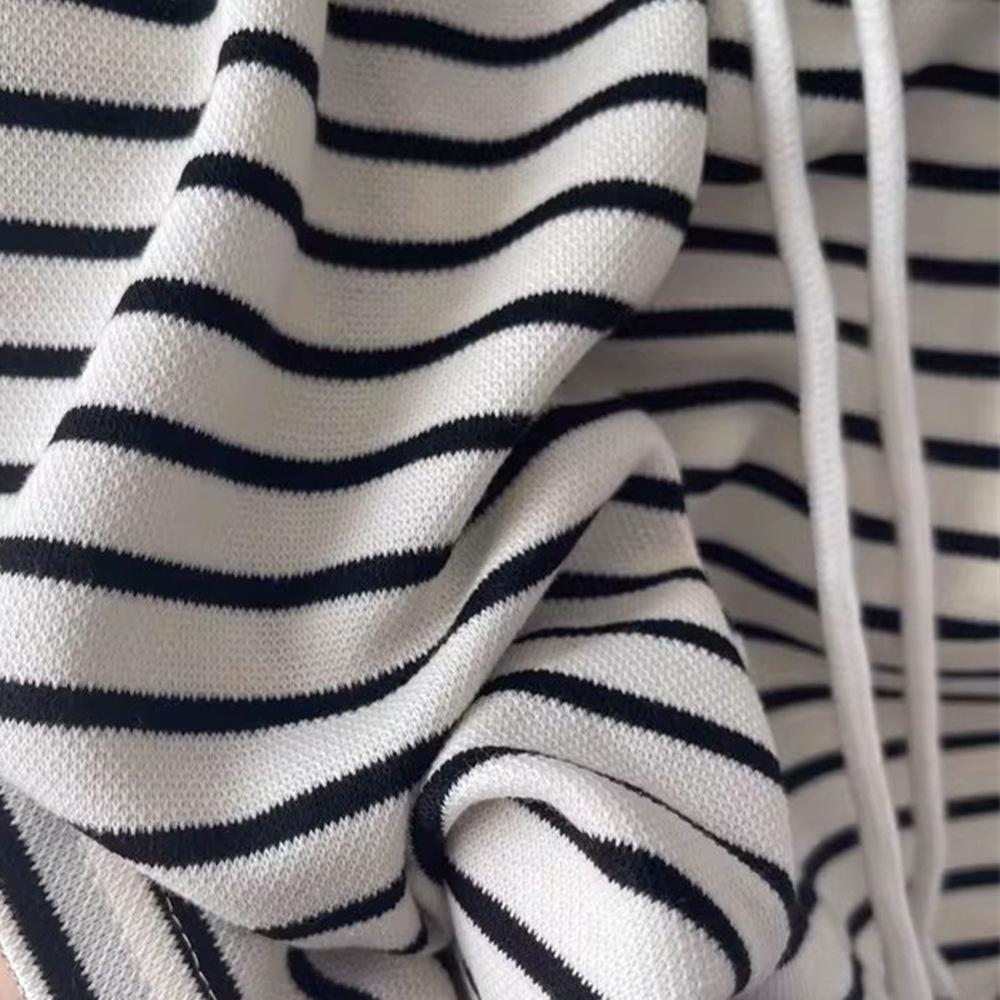 Korean Style High Waist Striped Women's Summer Sports Shorts - Casual Loose Wide Leg Mid-Length Hot Pants