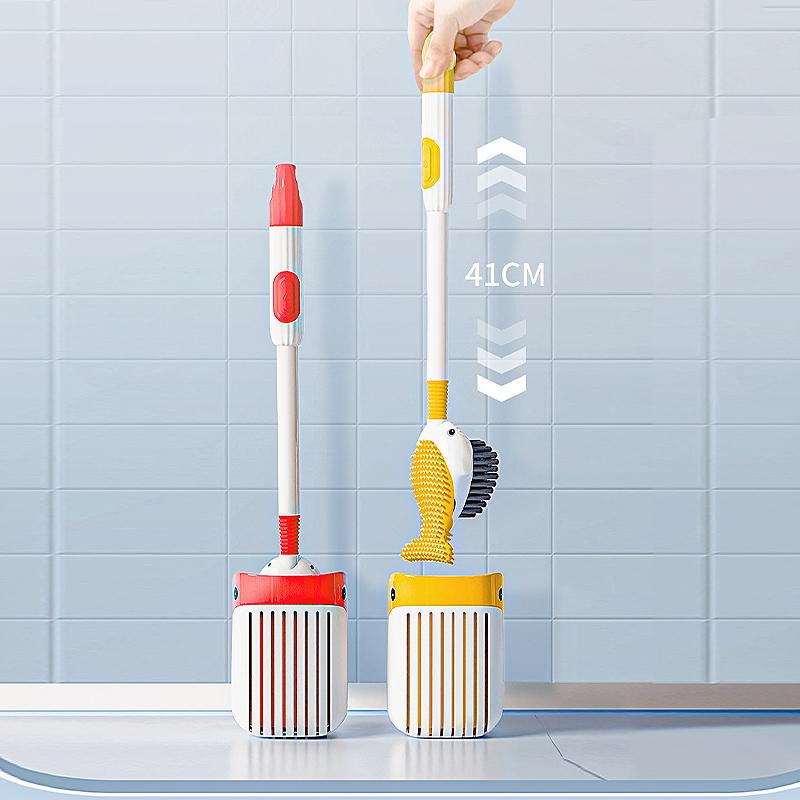 Spray Bálna Folyékony Tapadókorongos WC-kefe Holt Szög Nélkül Szilikon Erős Tisztító Készlet WC Műanyag Kefe