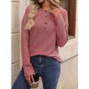 New Autumn and Winter Independent Station Loose Casual Pit Strip Long-sleeved Button T-shirt
