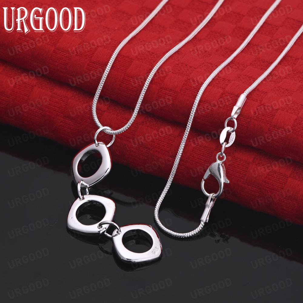 925 Sterling Silber Runde Anhänger Halskette Modische Hochzeit Schmuck