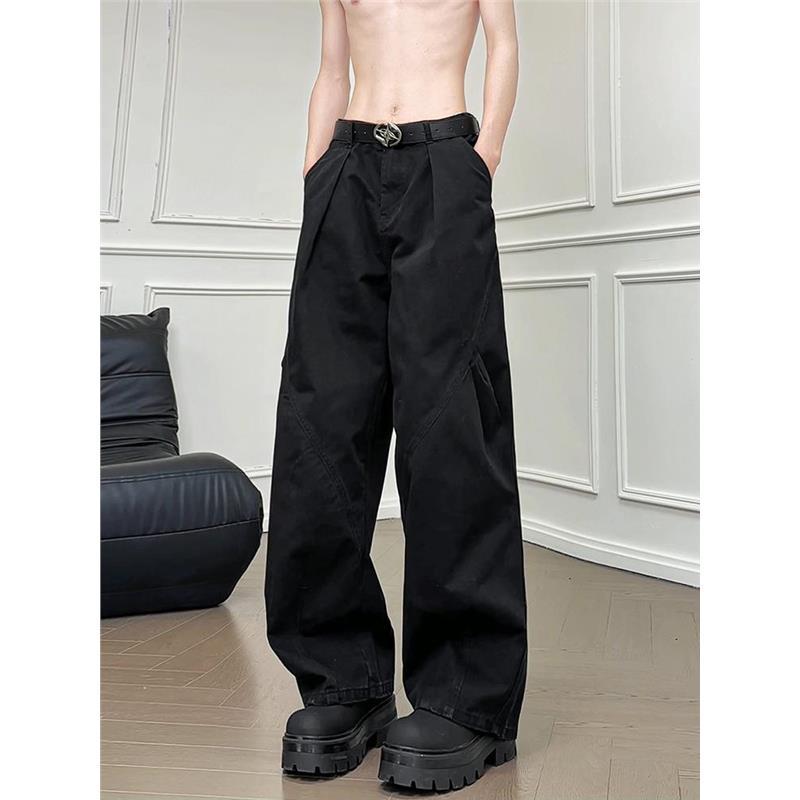 

JYL Men s Straight Jeans American Star Embroidered Spring HipHop Loose Denim 3XL амарантовий