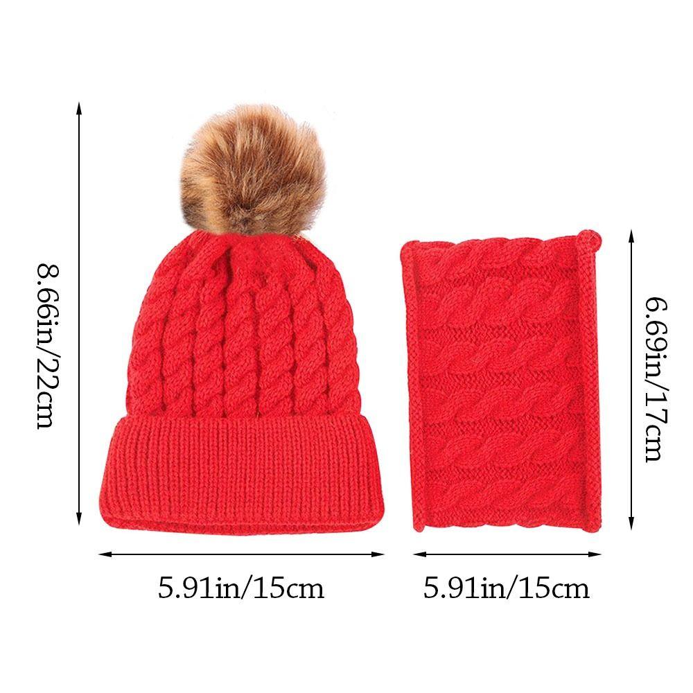 2Pcs/Set Warm Kids Beanie Caps Ear Protection Beanie Hat Scarf Children Hat Scarf Set Toddler