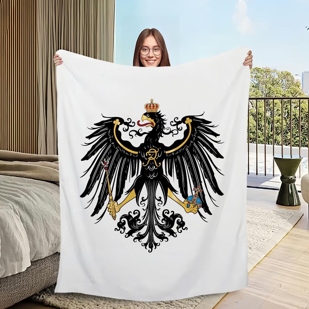 Flag of Prussia Art Blanket Blanket for Couch Sofa Travel Home Hiking Picni Bed Beding Flannel Blanket Birthday Gift