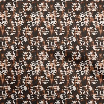 Georgette Viscose Brown Fabric Abstract Craft Projects Decor Fabric Printed By The Yard 42 Inch
