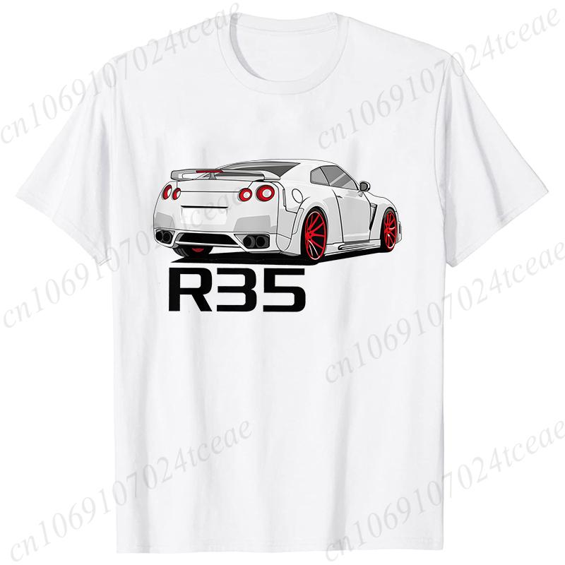 New Fashion Tees Shirt Short Sleeve Men Women Clothing Crewneck Loose Tops Japanese Car Drift Race Car R35 Graphics T-shirts