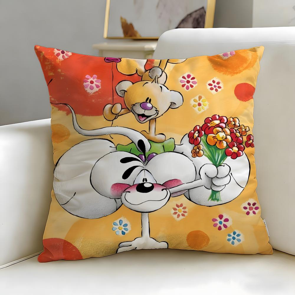 Klassischer Cartoon-Charakter Diddl Kissenbezug Weich & Leicht zu Waschen – Vielseitig für Sofa, Bett, Reise und Büro