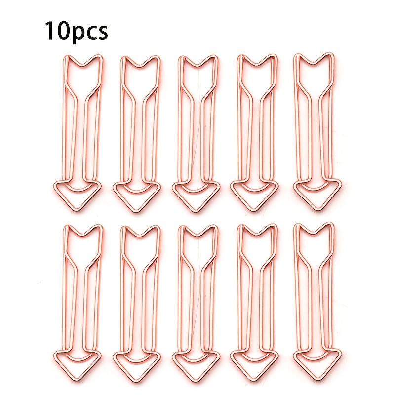 10pcs Arrow-Shaped Metal Paper Clips - for Office, Memo, and File Binding, Durable Metal Construction, Paper Clips for Desk