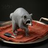 Feine Handwerkskunst Ornamente 3D-gedruckte Waschbärfigurine, Realistische Tierstatue, Dekoratives Schreibtischornament Bunte Wohnaccessoires für Wohnzimmer