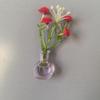 Süßes Rosa Blumen-Gürtel & Mini-Magnet-Vasen-Kühlschrank-Deko-Set