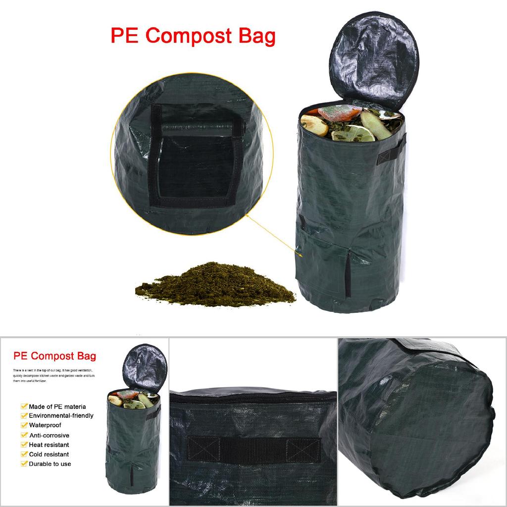 Organic Waste Kitchen Garden Yard Compost Bag Environmental PE Cloth Planter (45 X 80cm)