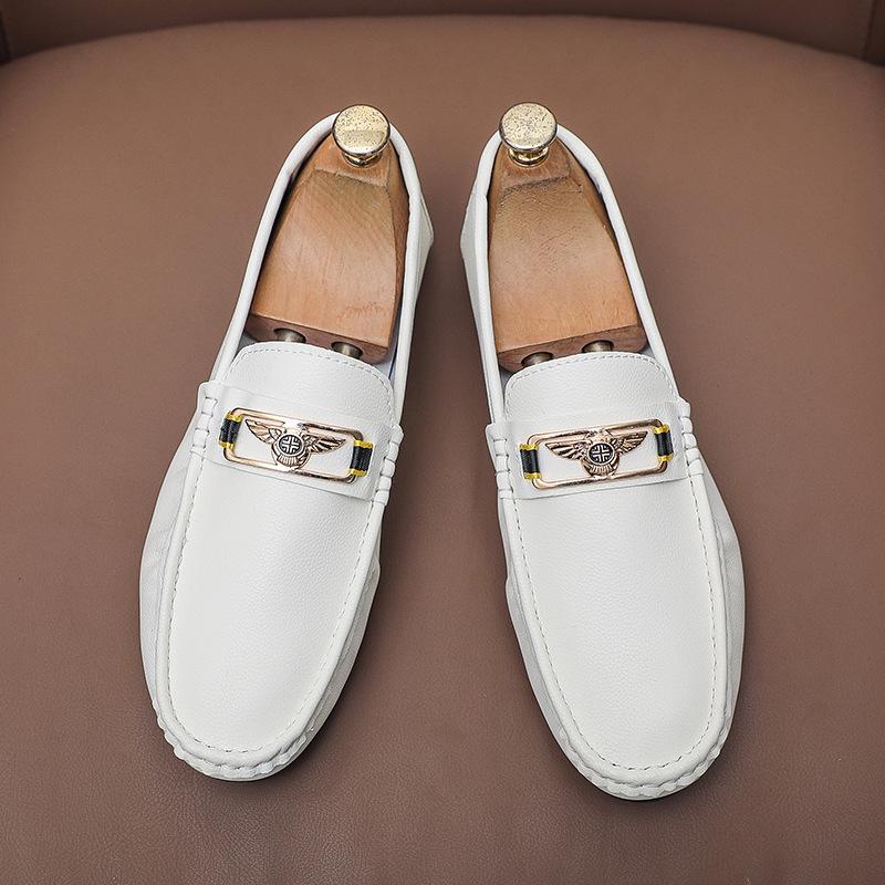 

Young men s social personality trend Doudou shoes summer breathable foot cover British casual versatile loafers Putian shoes 44 белый