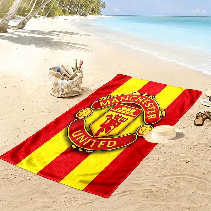 Royal MUFC Crown Print Beach Towel, Large Soft Quick Dry Towel for Beach Camping Swimming