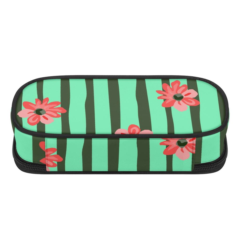 Pen Case 300D Polyester Large Capacity Zipper Closure with Mesh Pocket Removable Divider and Pen Slots for College and School Use