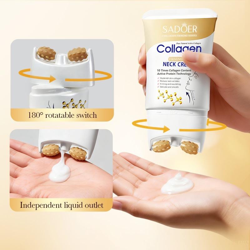 Collagen Roller Neck Massage Cream 110ml Deep Moisturizing Neck Care Facial Mask Improve Skin Fine Lines Dull Korean Skincare