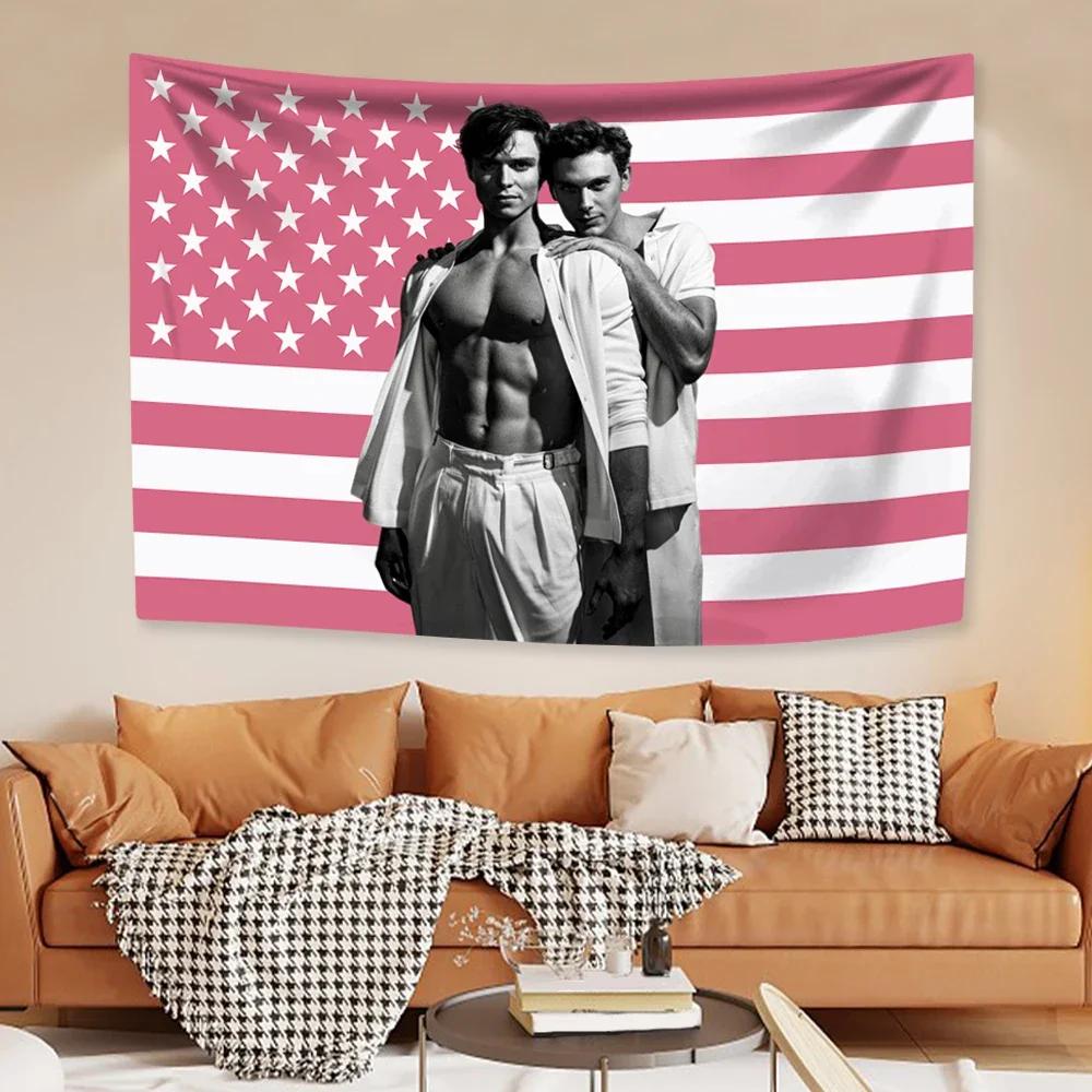 Nicholas Chavezs American Flag Wall Tapesrty Actor Home Decor Bedroom Dorm Wall Hanging Background Cloth Festival Gift