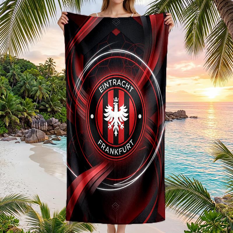 Asciugamano da Spiaggia Calcio Eintracht Frankfurt Morbido Microfibra Asciugamano Estivo Asciugatura Rapida Assorbente per Spiaggia Piscina Viaggio