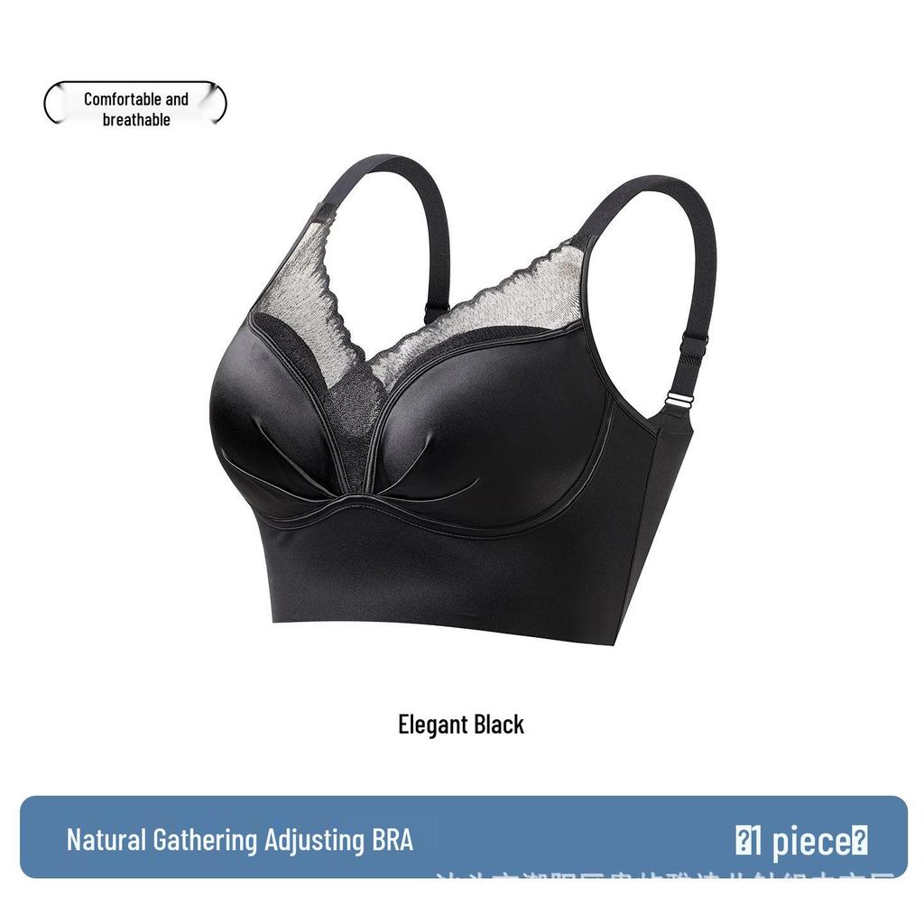Seamless Lace Skin-Nourishing Wire-Free Bra for Small Busts - Lifts, Supports, Reduces Side Boob, Anti-Sagging, Beautiful Back Design