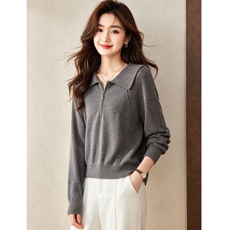 D.F.DEAR Women's Casual Half-Zip Knit Sweater