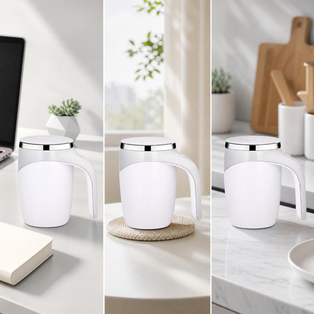 Rechargeable Stirring Coffee Mug Smooth easy-tInterior, Auto-mixing