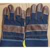 Denim Furniture Leather Welding Gloves, Short Half Leather, Flower Skin Labor Insurance Gloves Metallurgy