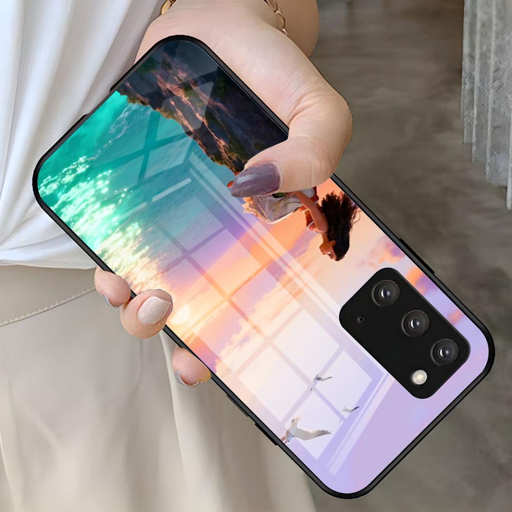 Moana Phone Case For Samsung S25 S24 FE S23 S22 S21 Plus S20 Ultra Note20Ultra Black Glass Cover
