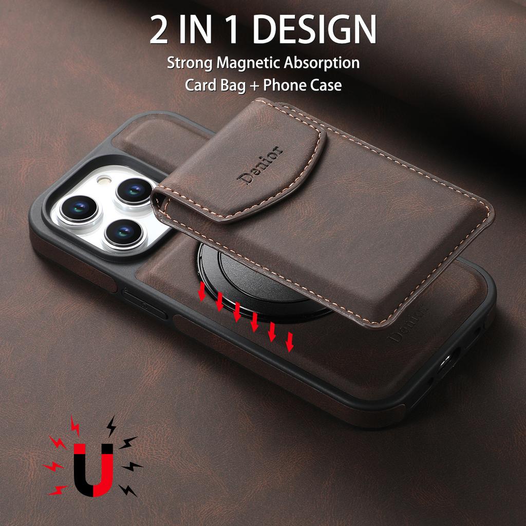 Denior Suitable for Samsung S26Ultra Magnetic S23 Rotary Stand Magsafe Card Case S25 Mobile Phone Case A16