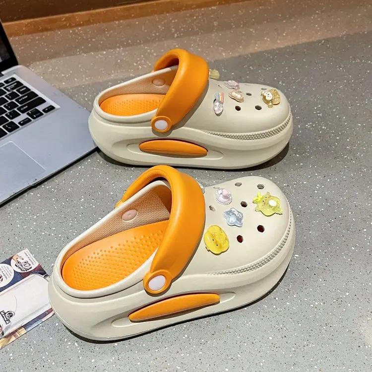 

Мода 2024 года, женские сандалии на толстой подошве, летние туфли на каблуке 6 см для сада и пляжа, женские туфли на открытом воздухе из ЭВА с мягкой подошвой, роскошные шлепанцы для пары 40 жёлтый