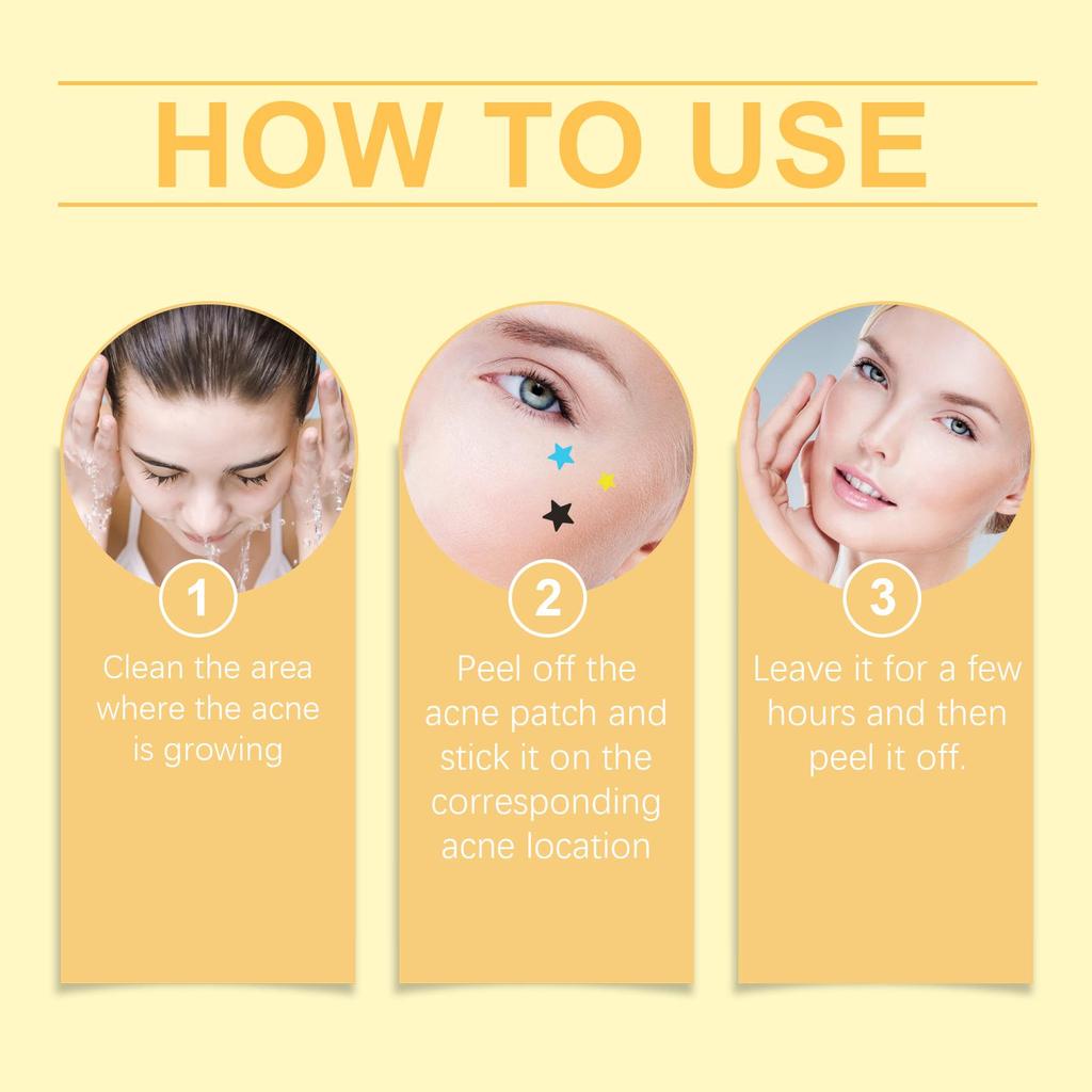 WIIEEY Star Pimple Patch Fade Down Pimple Pimple Marks Clean Face Closed Acne Portable Cartoon Pimple Patch