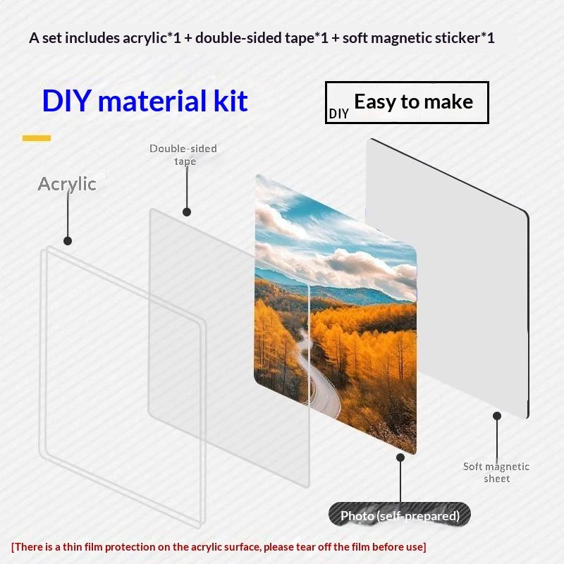 

1/10Pcs Creative DIY Acrylic Fridge Magnets Handmade Magnetic Refrigerator Sticker Material Package Souvenir Gift