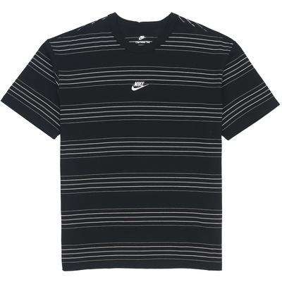 Logo Streep Ronde Hals Ademend Casual Sport Korte Mouw Verlaagde Schouder T-shirt Heren Tops Zwart DQ1117-010