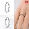 Authentischer Originaler Kupfermetall Ozean Zirkon Blau Geometrischer Ring Damen Accessoire Perfektes Geschenk Edelstein Strahlender Ring Freundin Hohe Qualität Fein