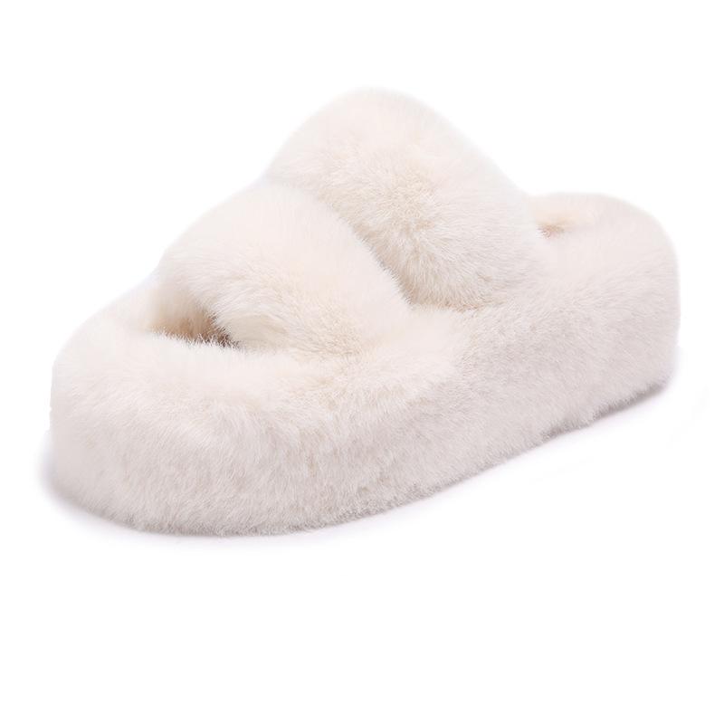 Autumn and winter cotton slippers women wear velvet warm feet treasure fairy home indoor warm couple muffin fluffy slippers