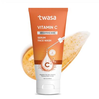 Twasa Vitamin C Serum Face Wash for Brightening, Even Skin Tone & Dark Circles, 100 Ml