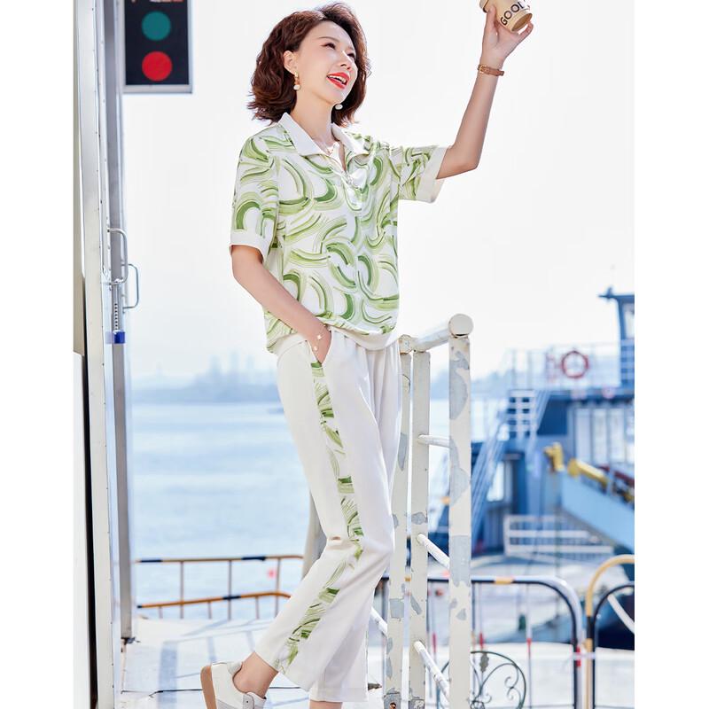 Women's Summer Casual Polo Top & Pants Set