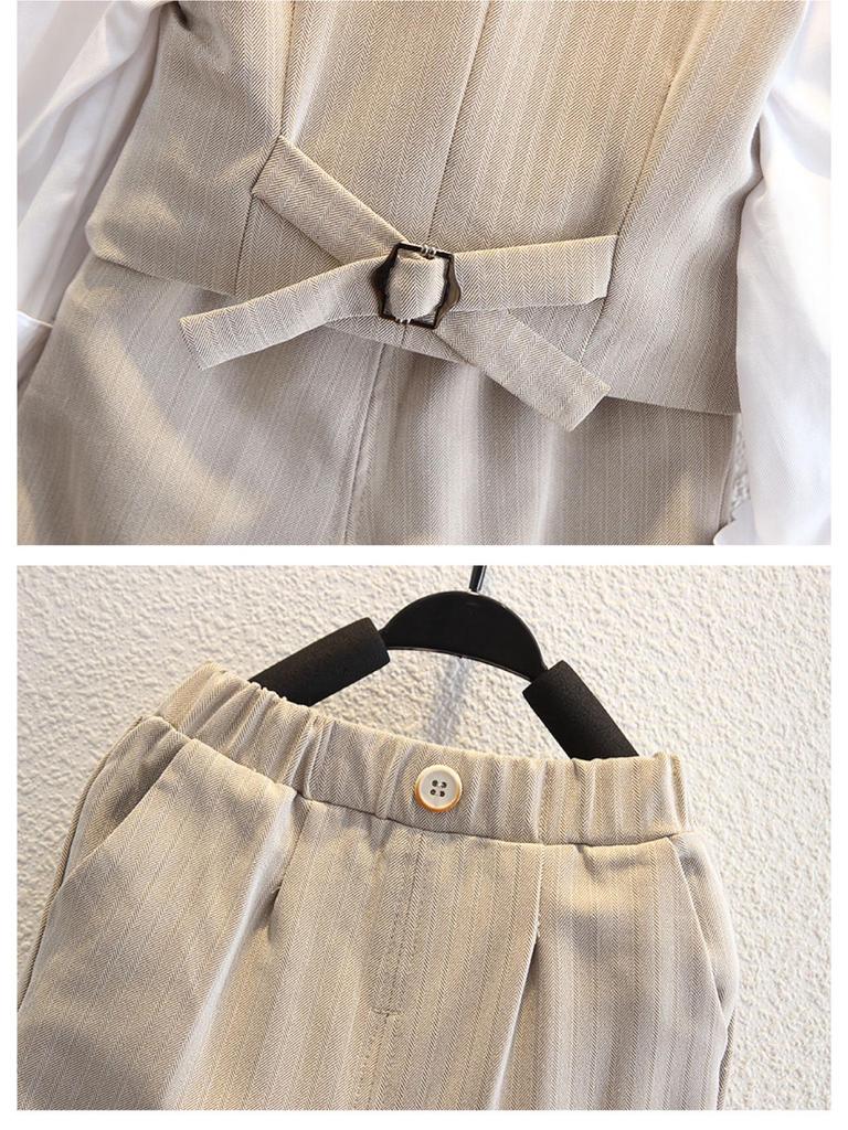 Jungen Dreiteiliger Festanzug mit Weste - Pageboy Geburtstagsoutfit