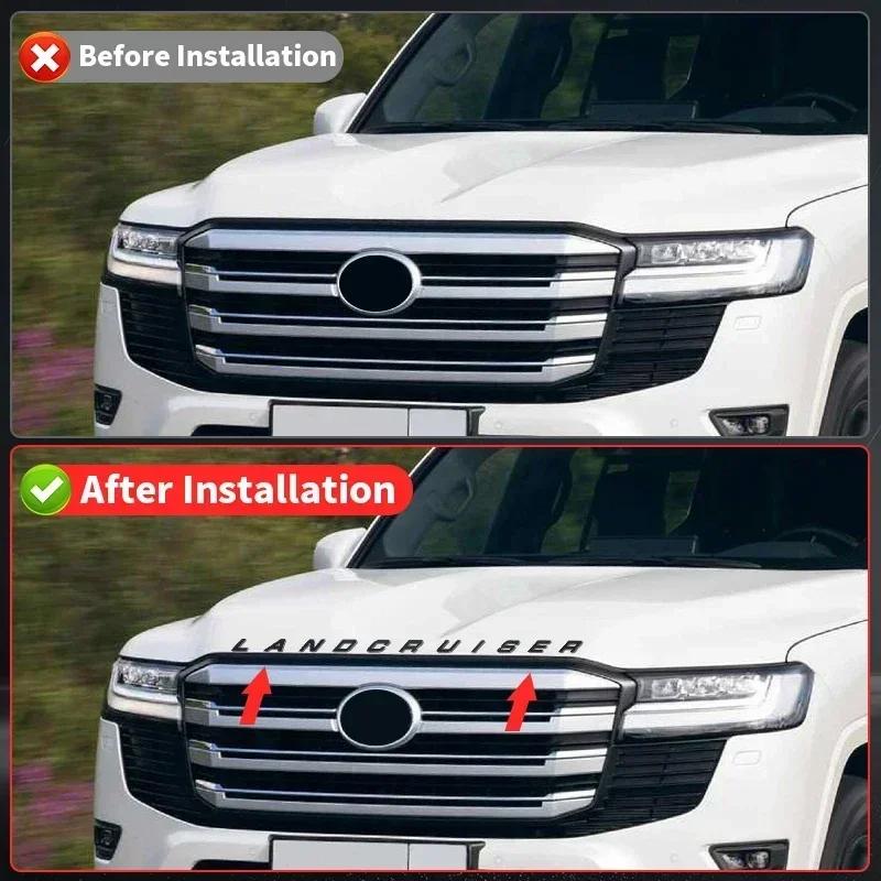 3D ABS Letters Sticker Hood Emblem Badge Exterior Modification Accessories For 2021-2023 Toyota Land Cruiser 300 LC300 VXR GXR