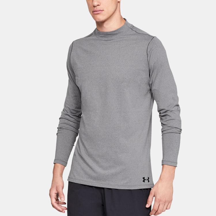 Under Armour ColdGear® Solid Fleece Long Sleeve T-Shirt Men Tops Gray 1320805-019